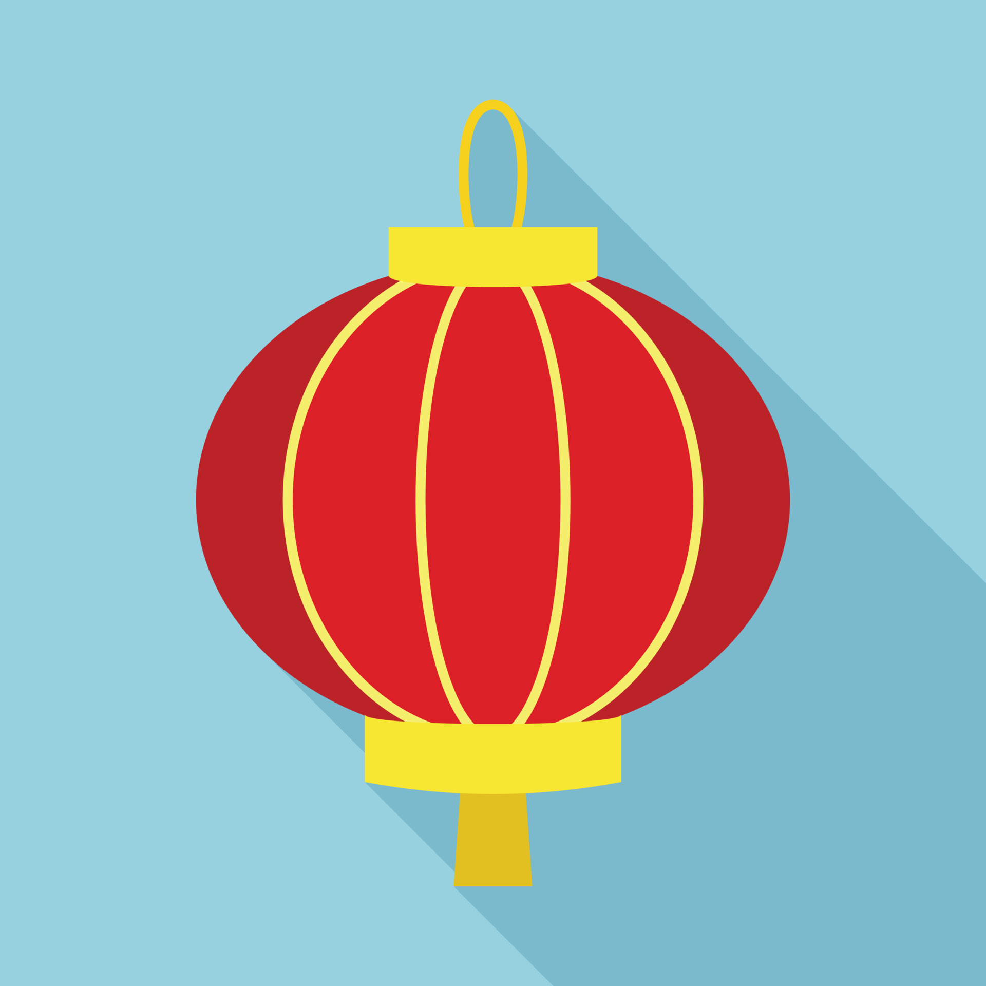Vietnam street lantern icon, flat style 15305032 Vector Art at Vecteezy