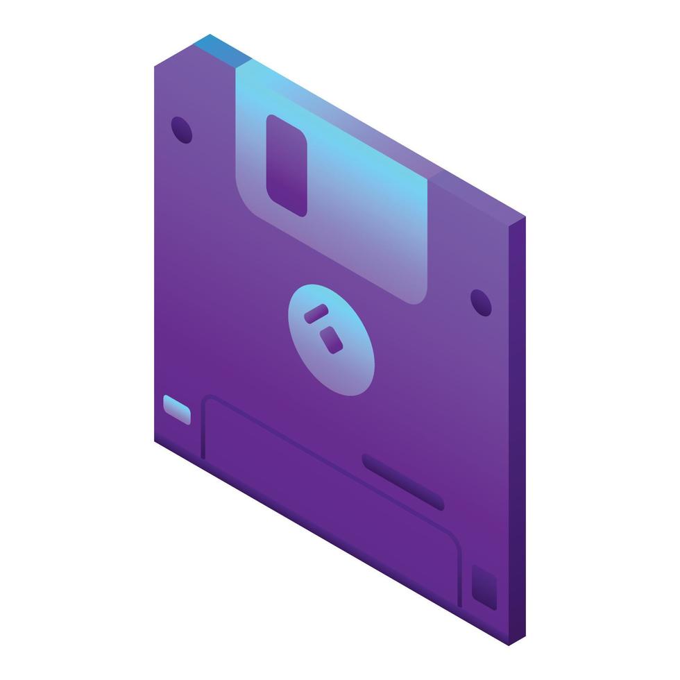 Floppy disk icon, isometric style vector