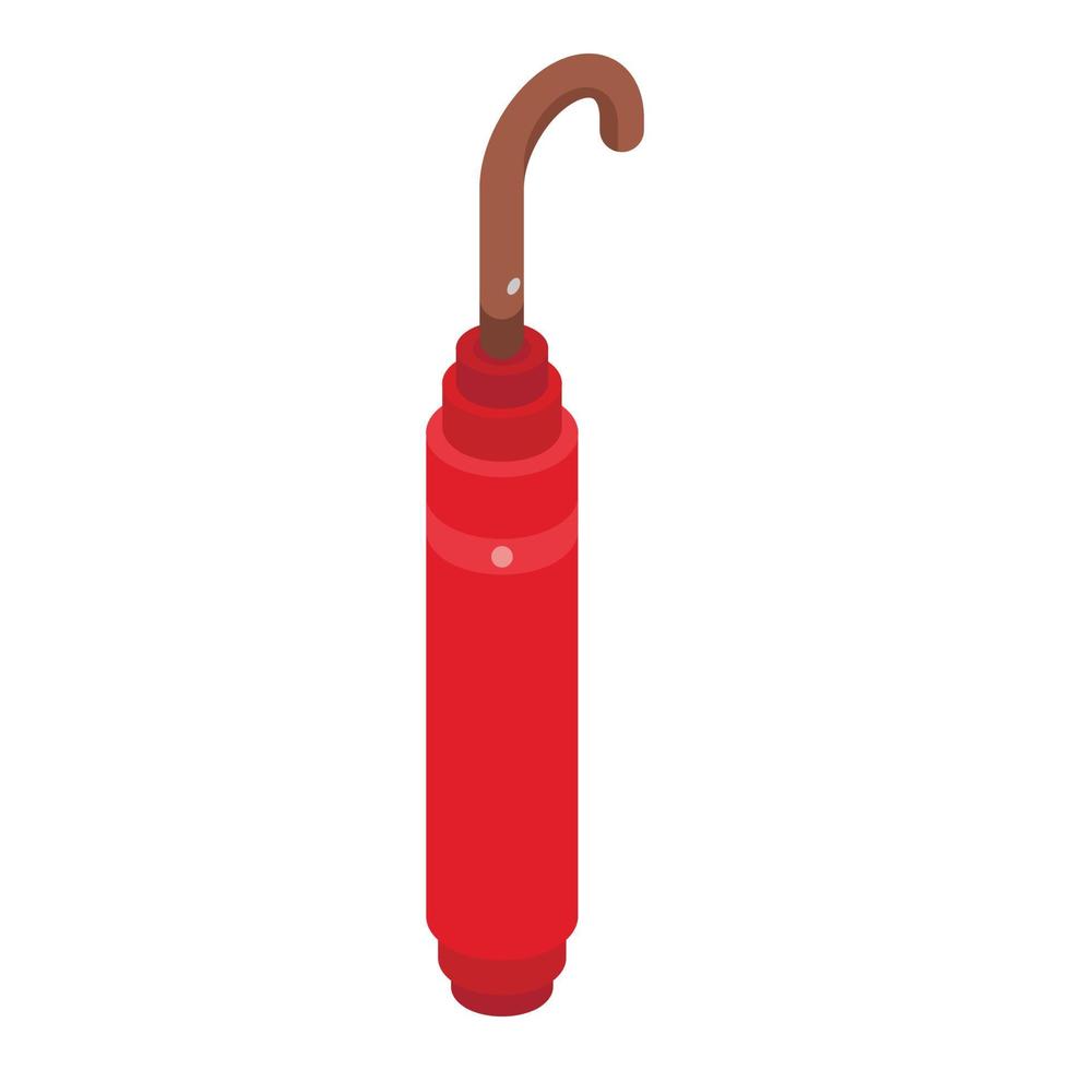 Red umbrella icon, isometric style vector
