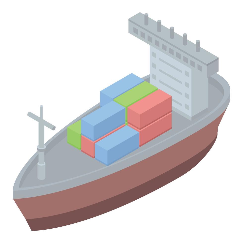 Container tanker icon, isometric style vector
