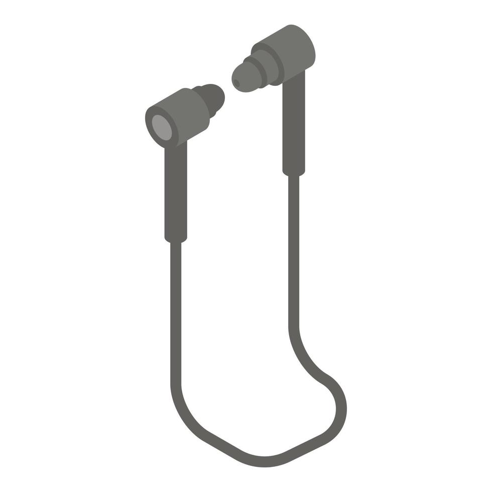 Bluetooth earphone wire icon, isometric style vector