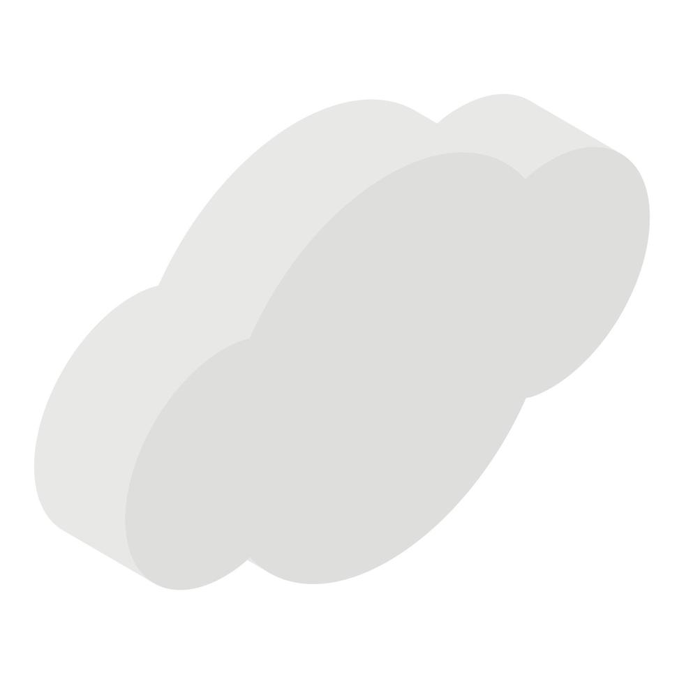 Gray cloud icon, isometric style vector