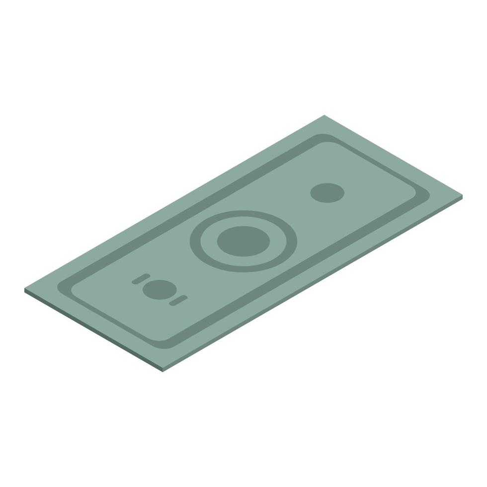 icono de billete de dólar, estilo isométrico vector