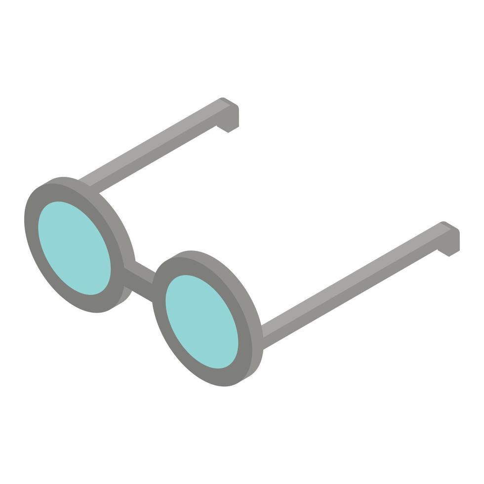 Round eyeglasses icon, isometric style vector