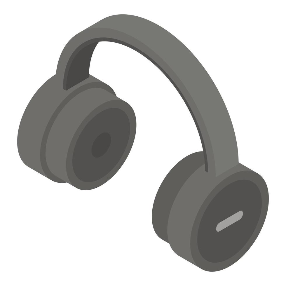 Large wireless headphones icon, isometric style vector