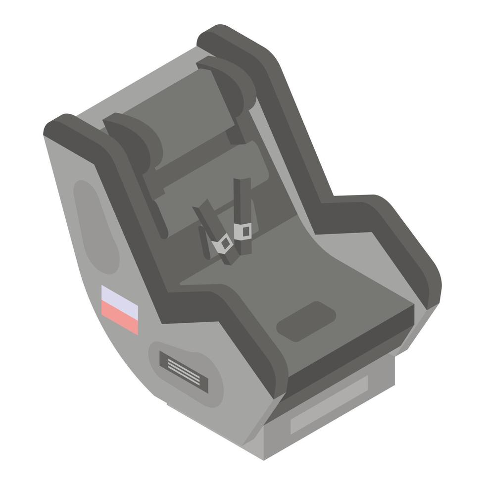 Wide child car seat icon, isometric style vector