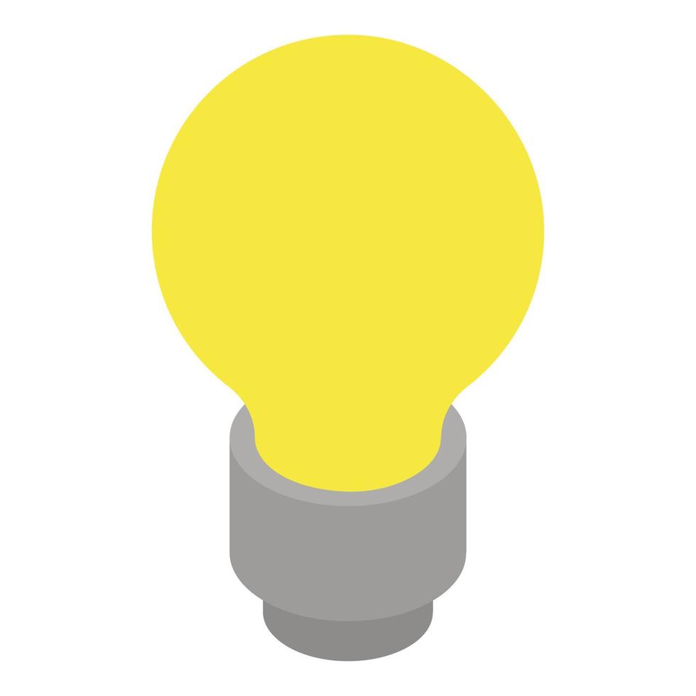 Light bulb icon, isometric style vector