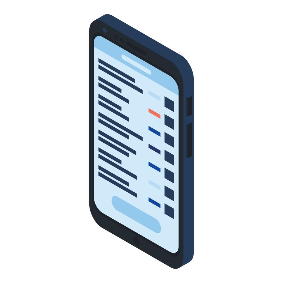 Touch smartphone icon, isometric style vector