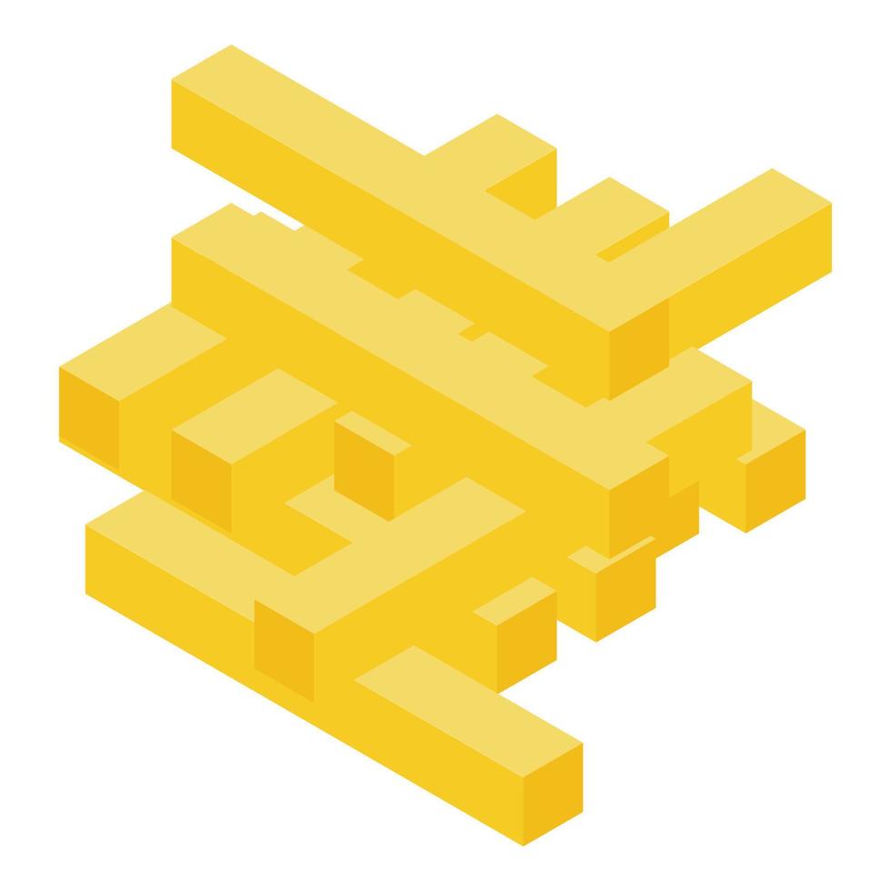 Fries potato icon, isometric style vector