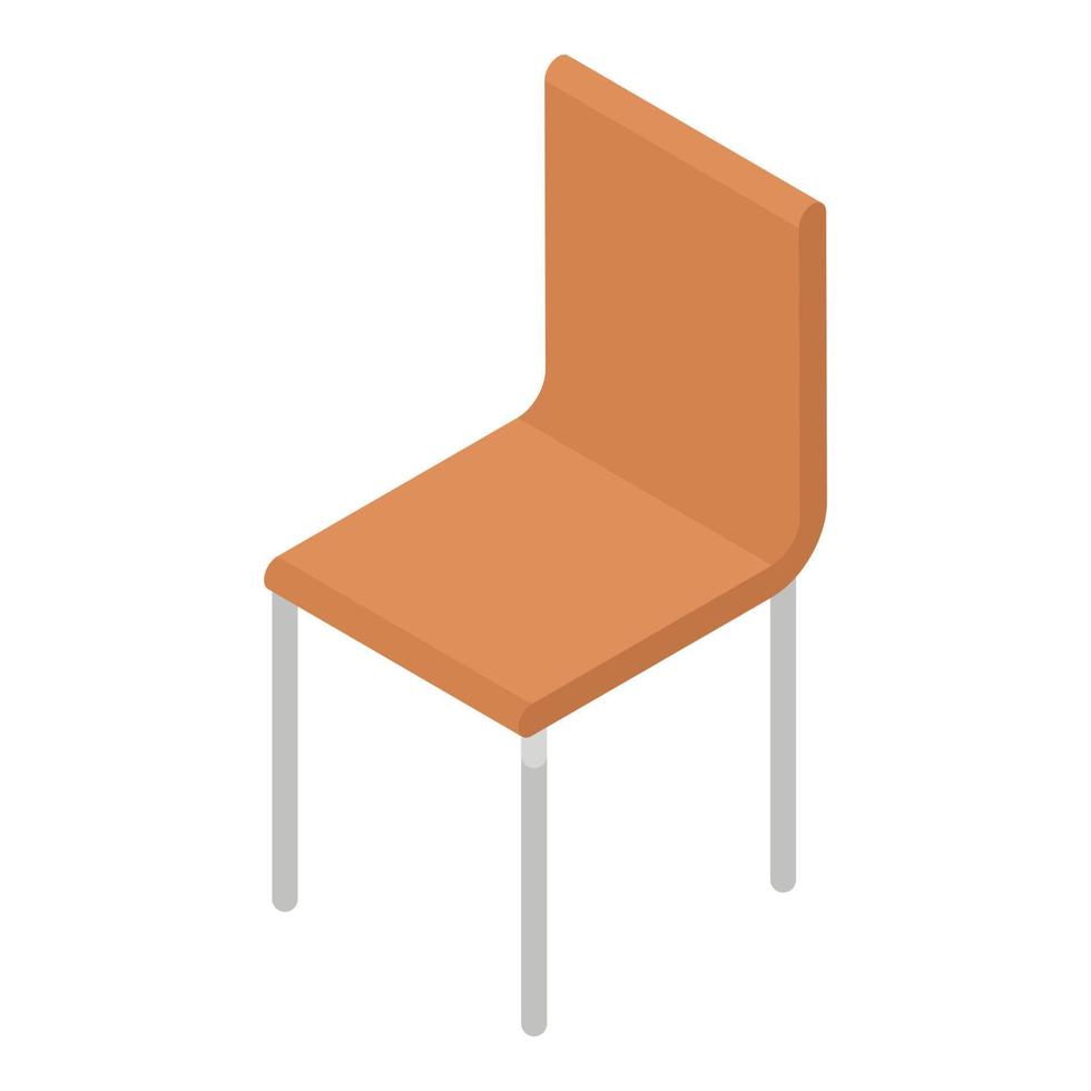 Metal chair icon, isometric style vector