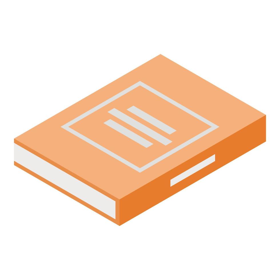 Red new book icon, isometric style vector