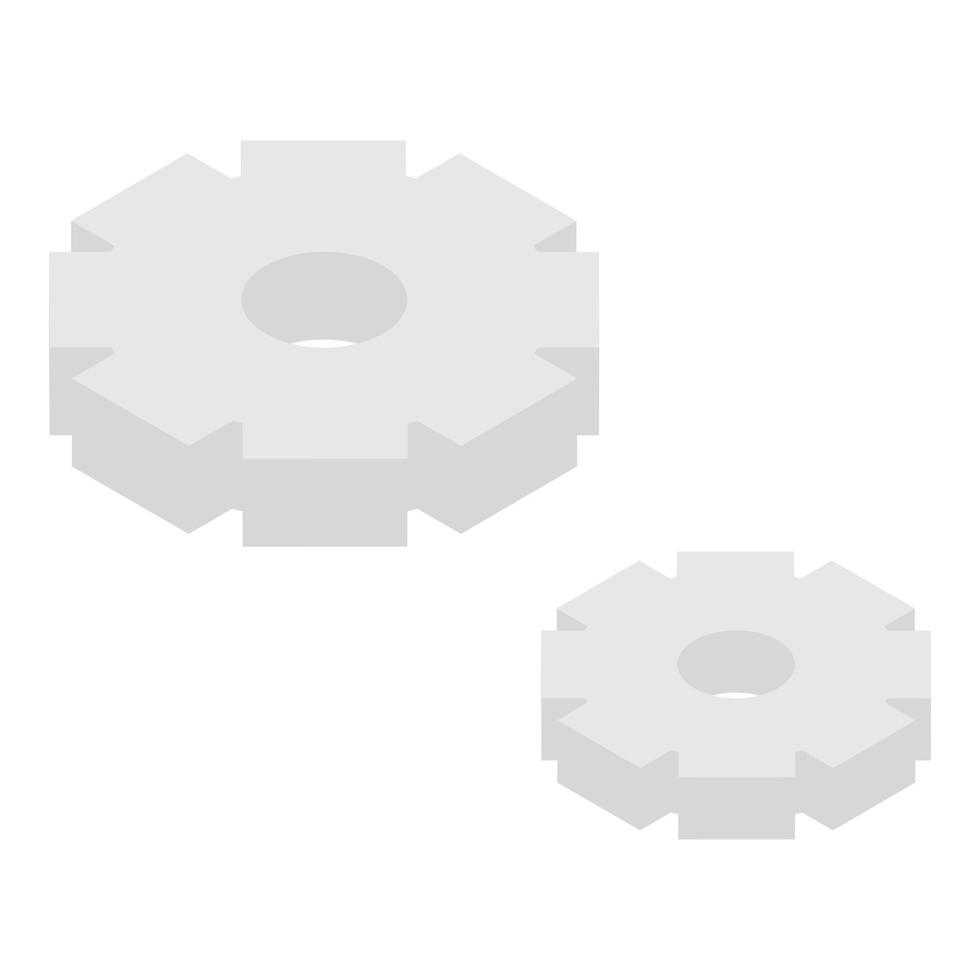 Gear wheels icon, isometric style vector