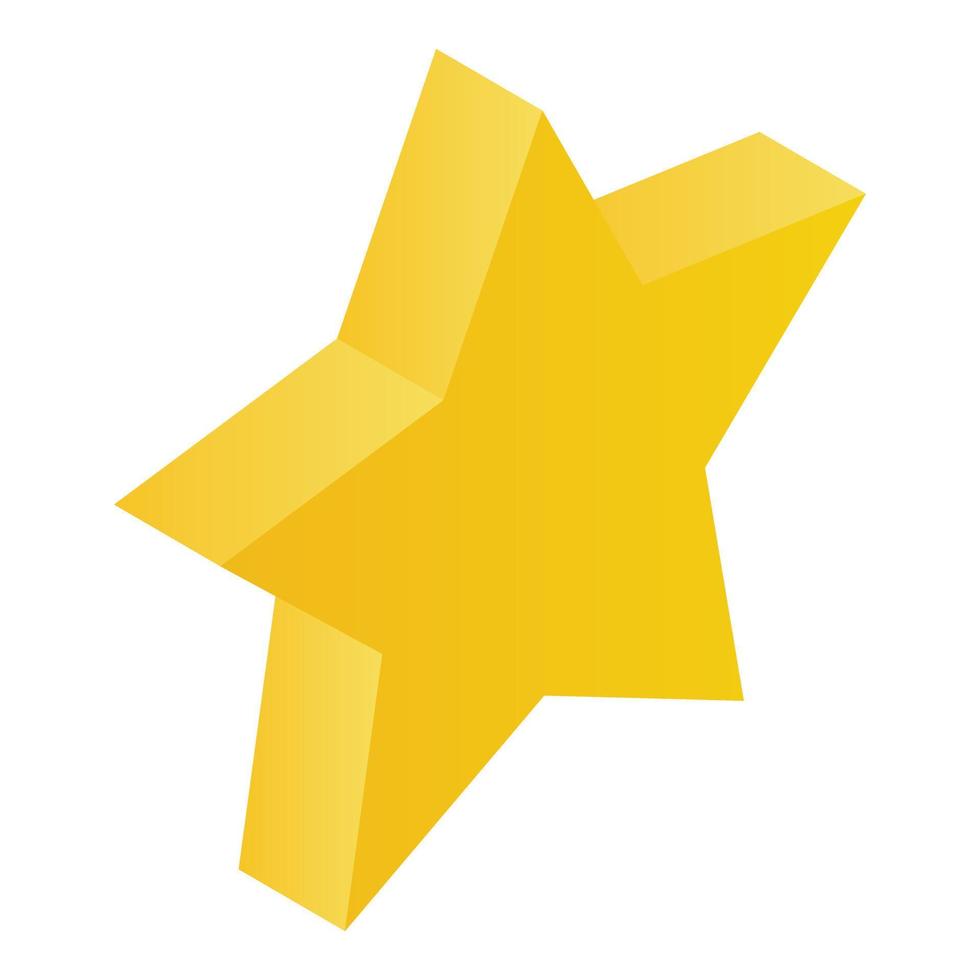 icono de estrella dorada, estilo isométrico vector