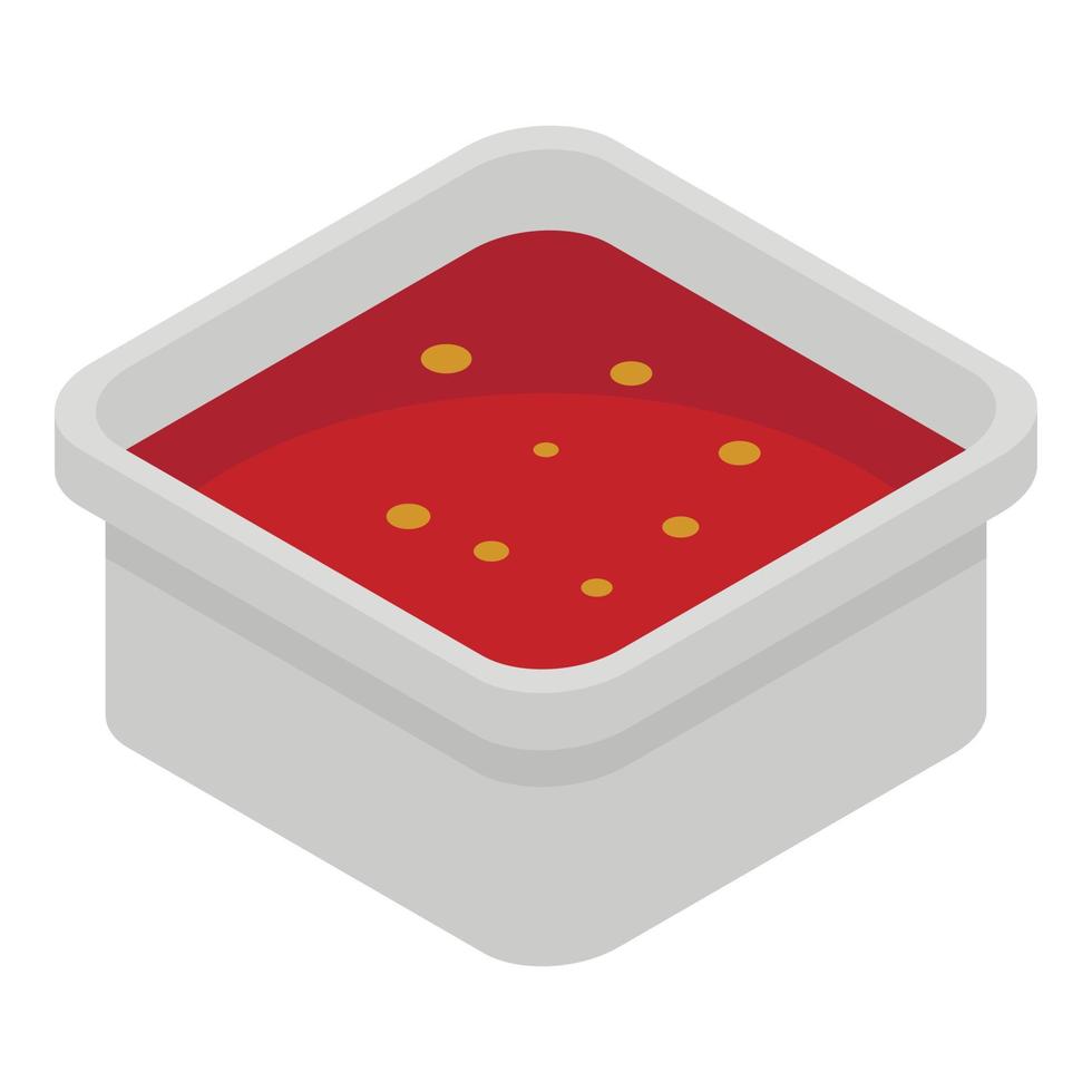 icono de salsa roja, estilo isométrico vector