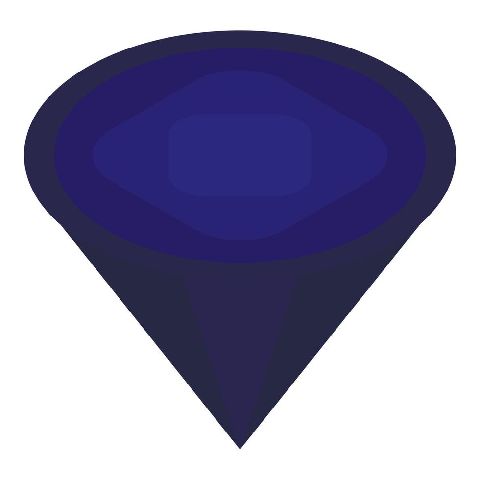 Blue crystal gem icon, isometric style vector