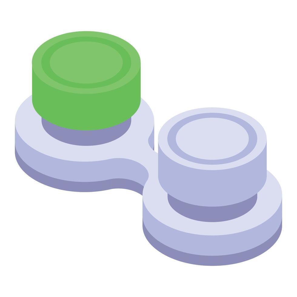 Eye lenses case icon, isometric style vector