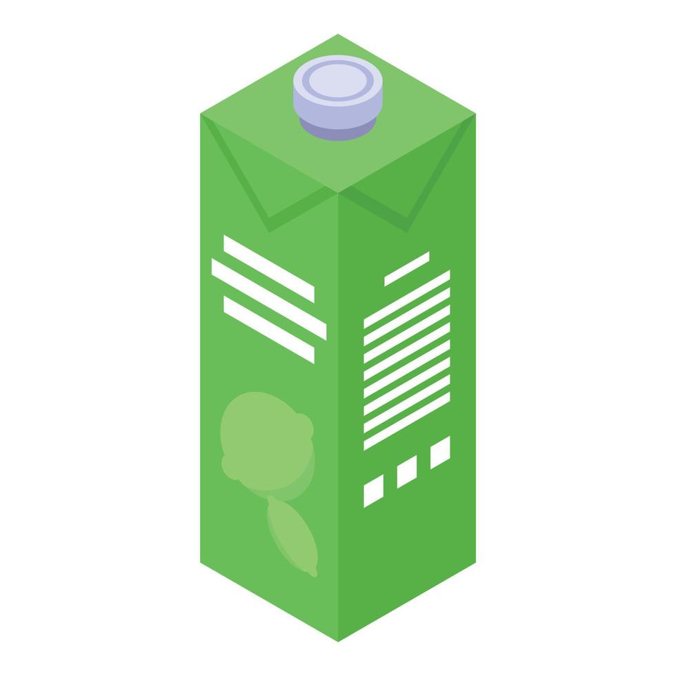 Lime juice package icon, isometric style vector