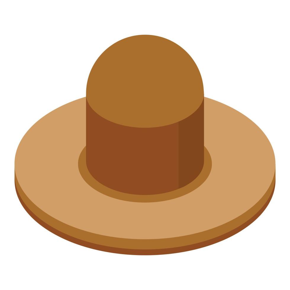 icono de sombrero de mujer, estilo isométrico vector