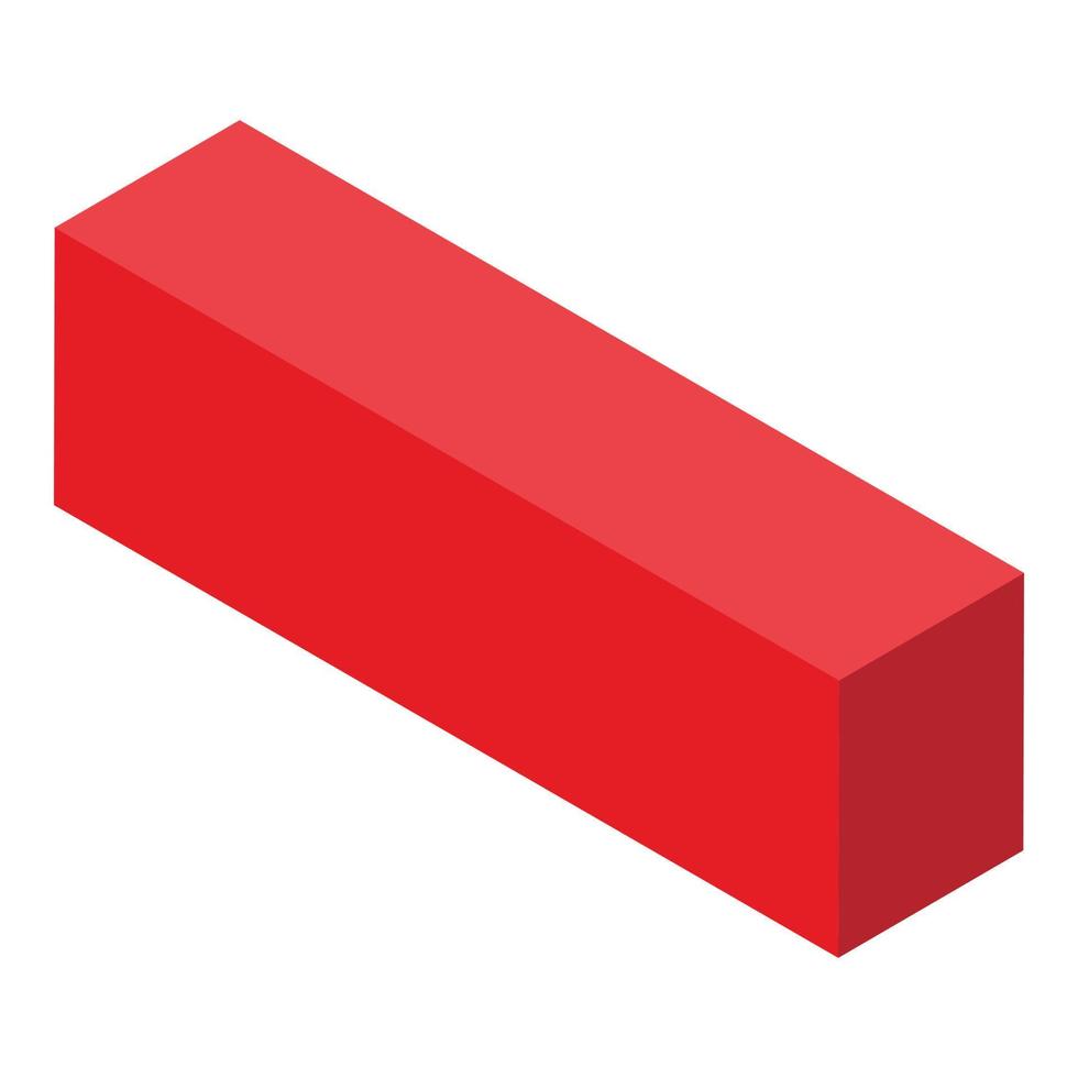 Red eyeglasses case icon, isometric style vector