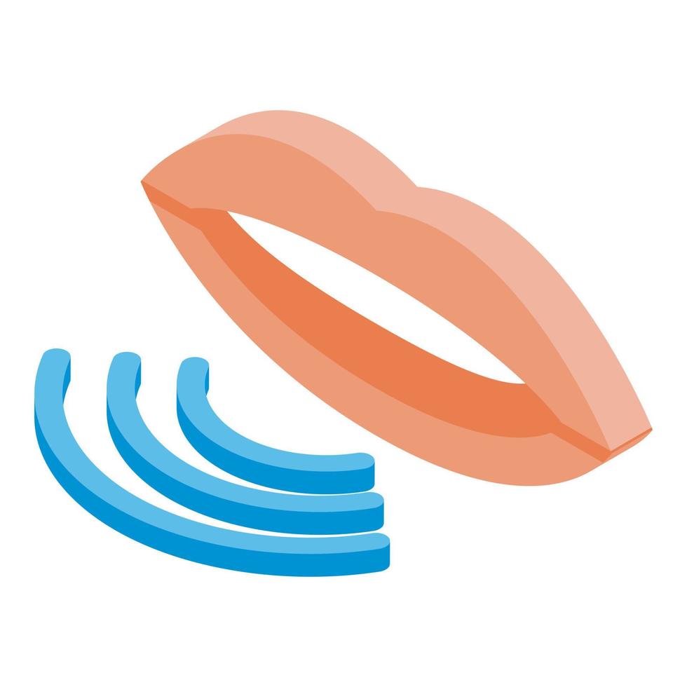Speech icon, isometric style vector