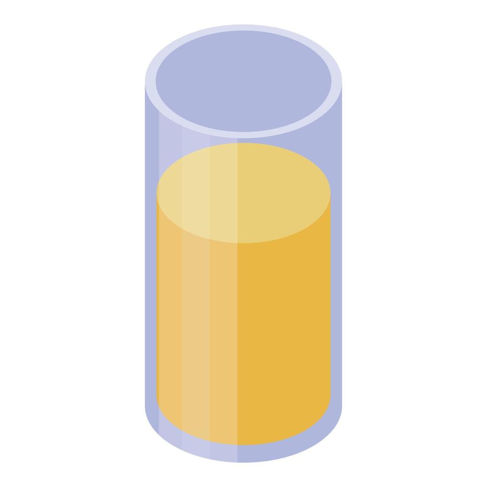 icono de vaso de jugo de naranja, estilo isométrico vector