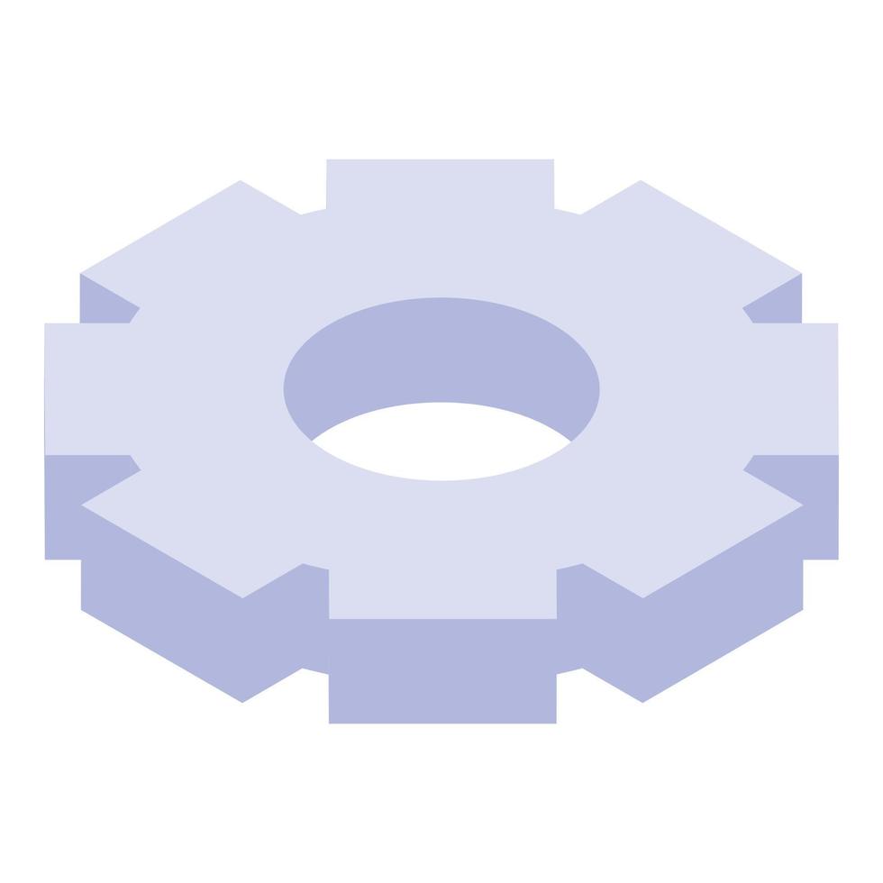 Cog wheel icon, isometric style vector