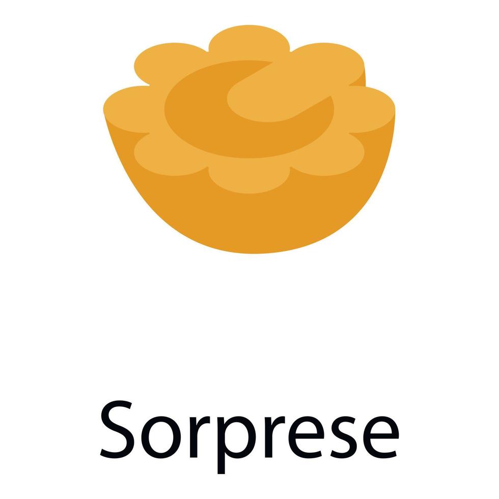 icono de pasta sorpresa, estilo isométrico vector