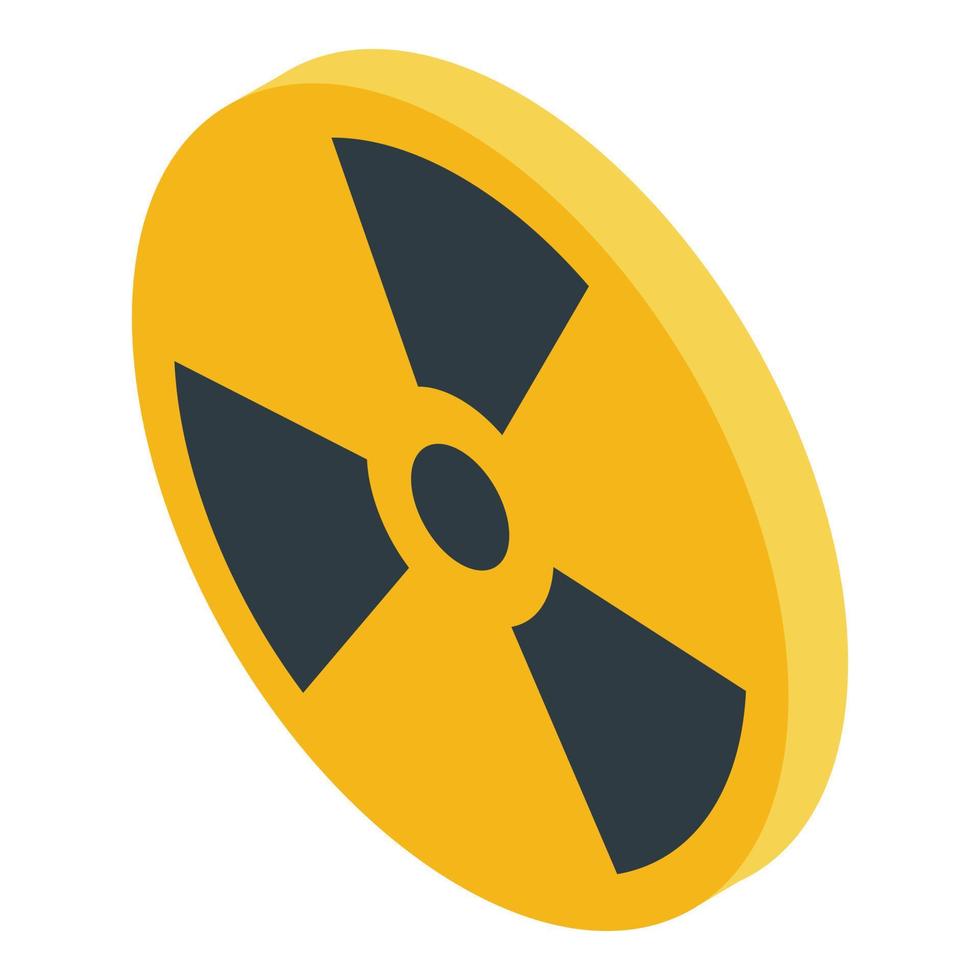 Danger radiation icon, isometric style vector