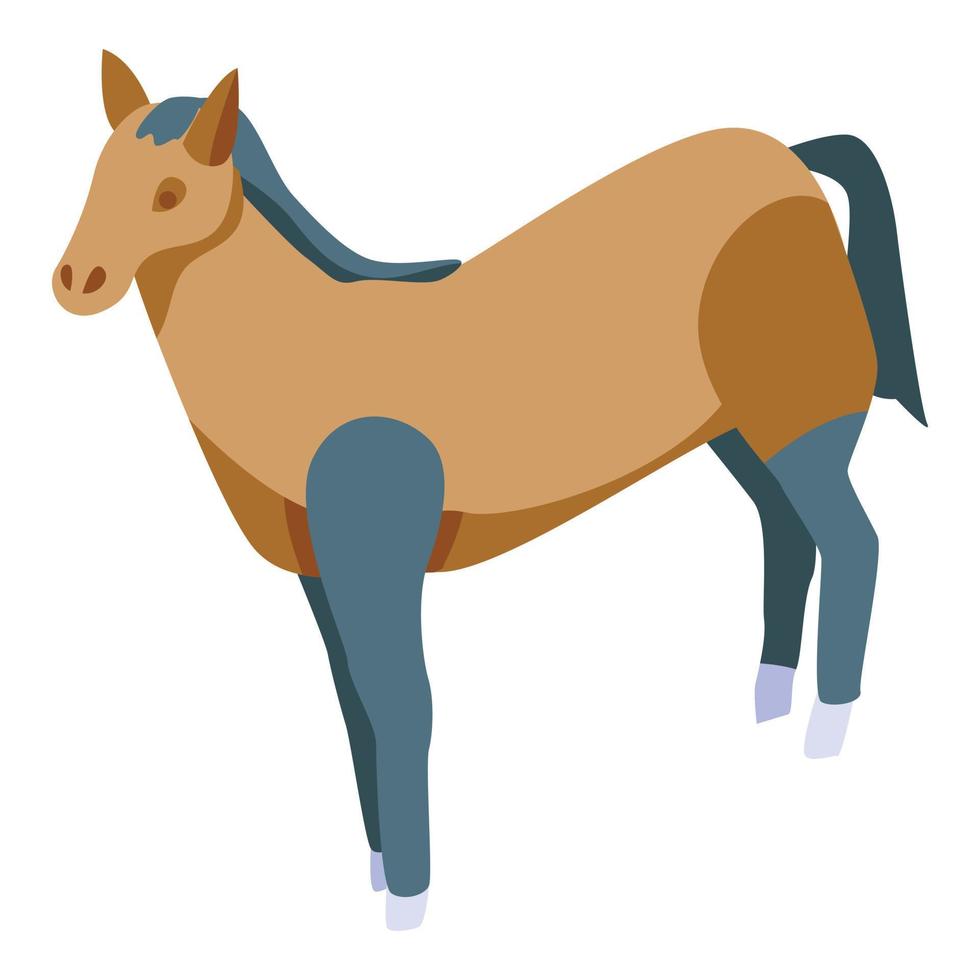 Trophy horse icon, isometric style vector