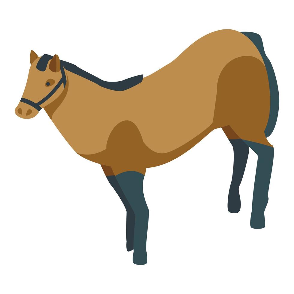 icono de animal de caballo, estilo isométrico vector