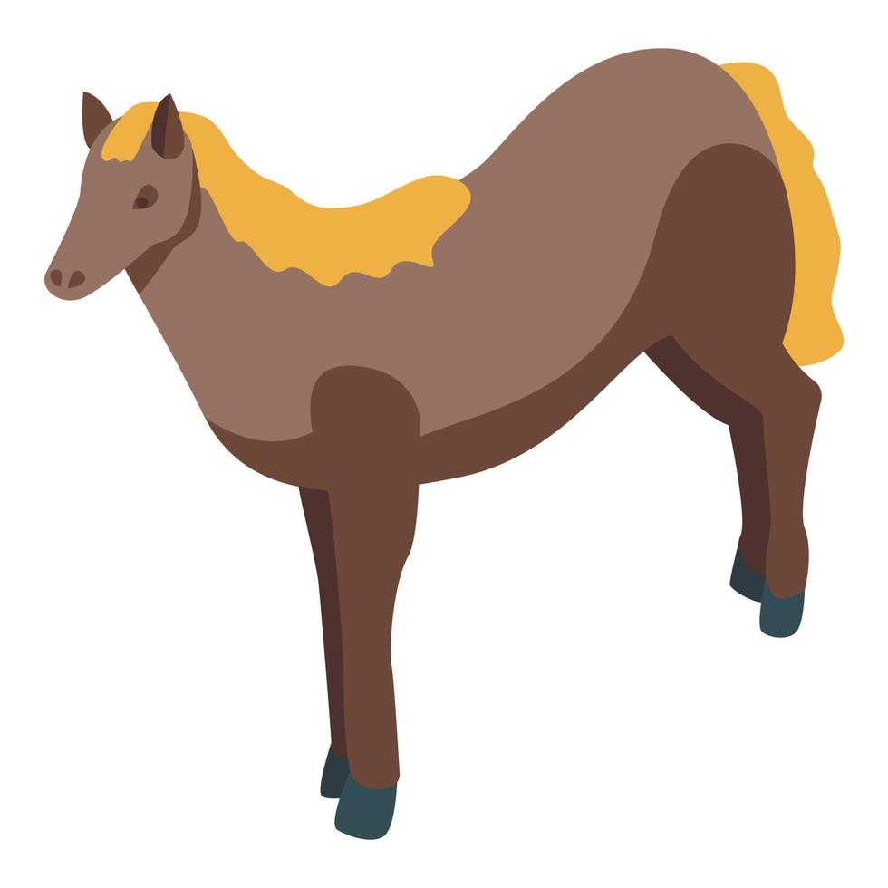 Domestic horse icon, isometric style vector