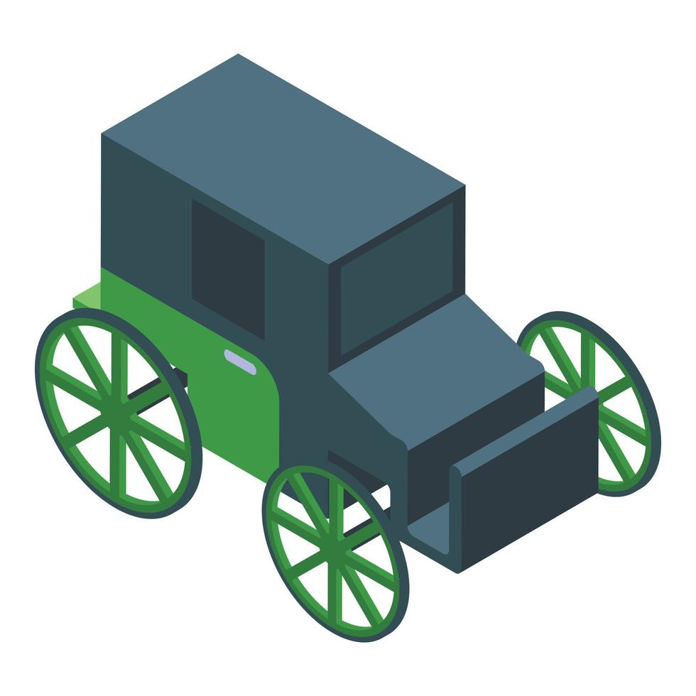 Horse carriage icon, isometric style vector