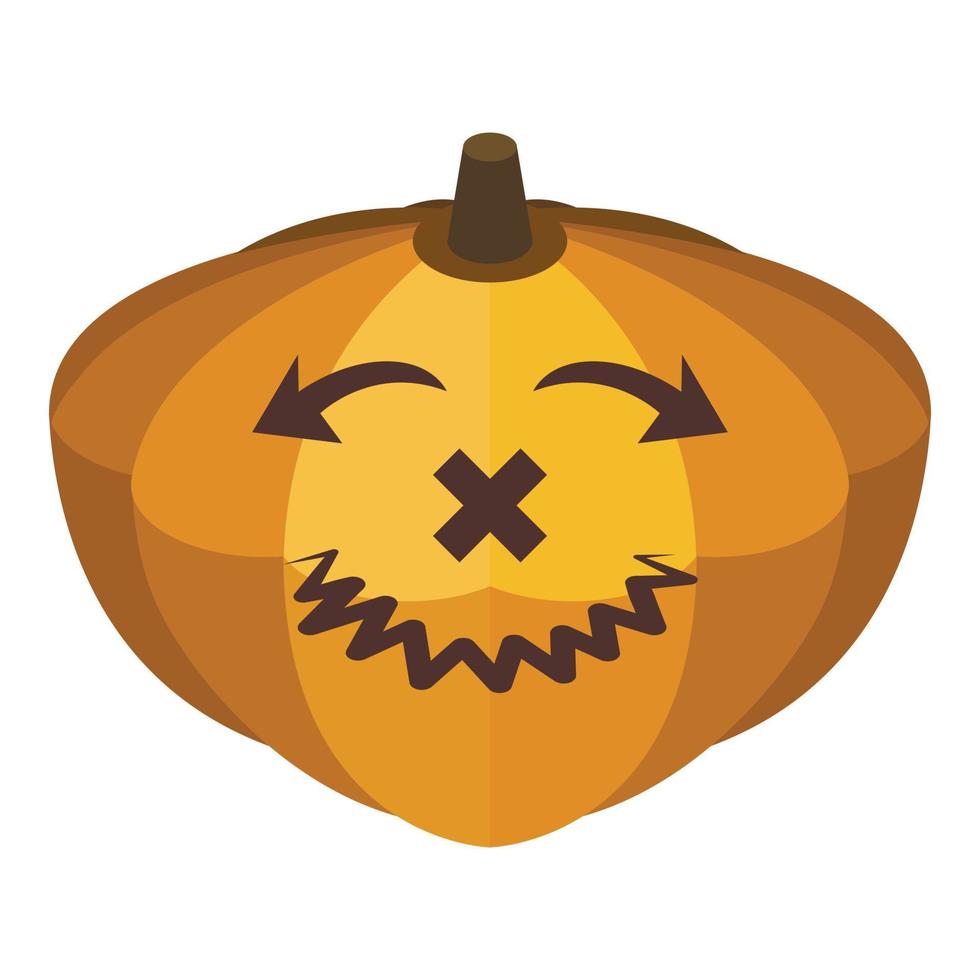 icono de calabaza de vacaciones de comida, estilo isométrico vector