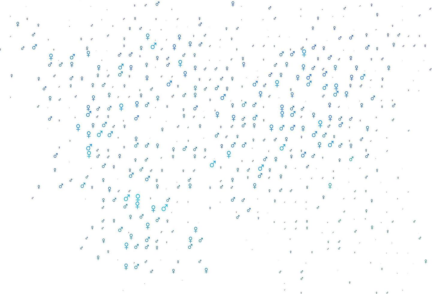 Light blue, green vector pattern with gender elements.
