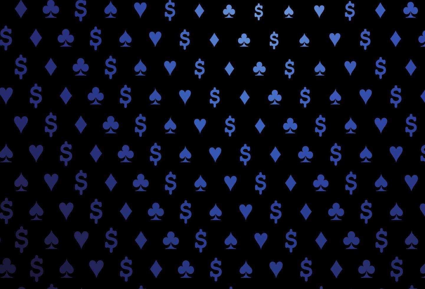 Dark blue vector background with cards signs.