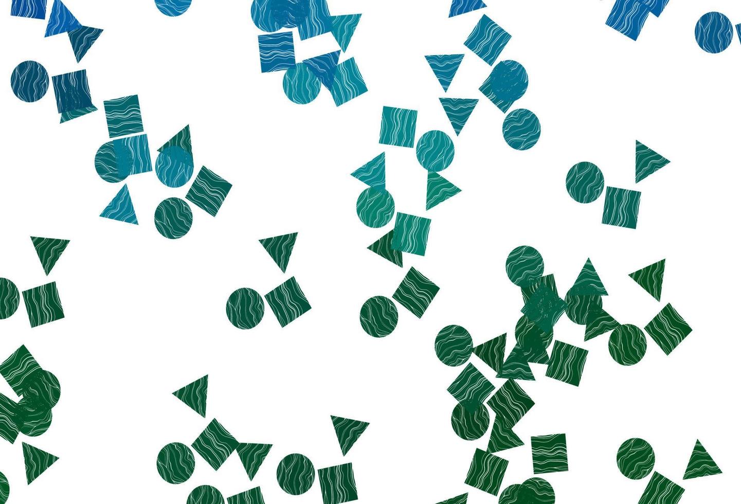 Light Blue, Green vector template with crystals, circles, squares.