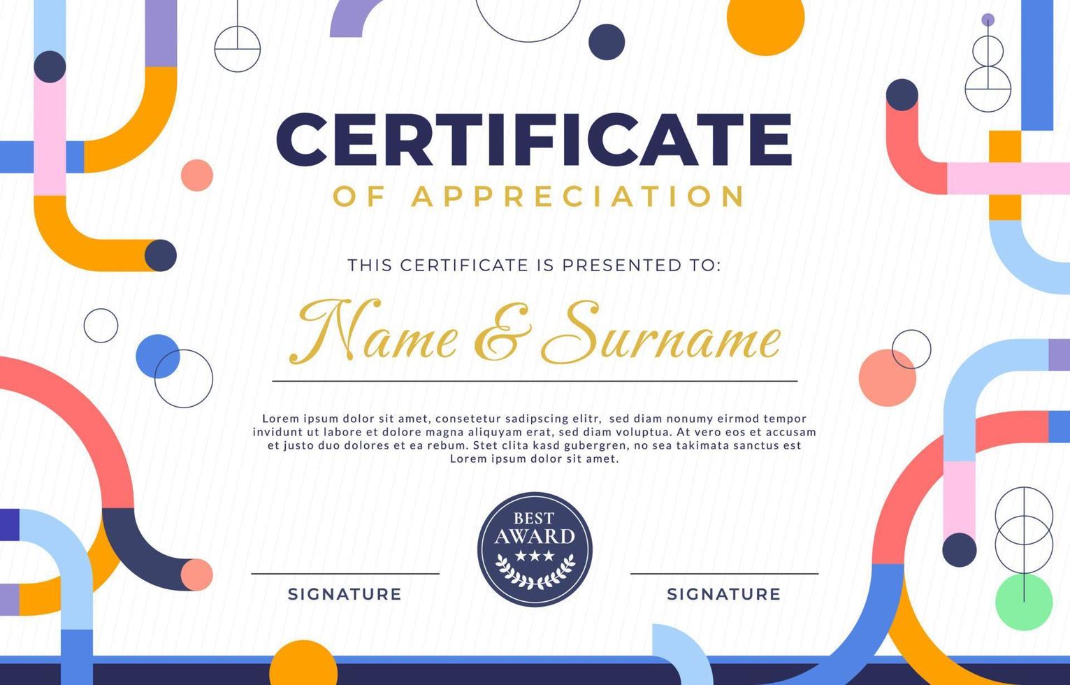 Modern Certificate Template vector