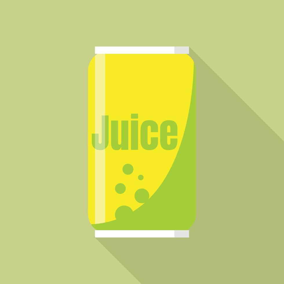 Juice tin can icon, flat style vector