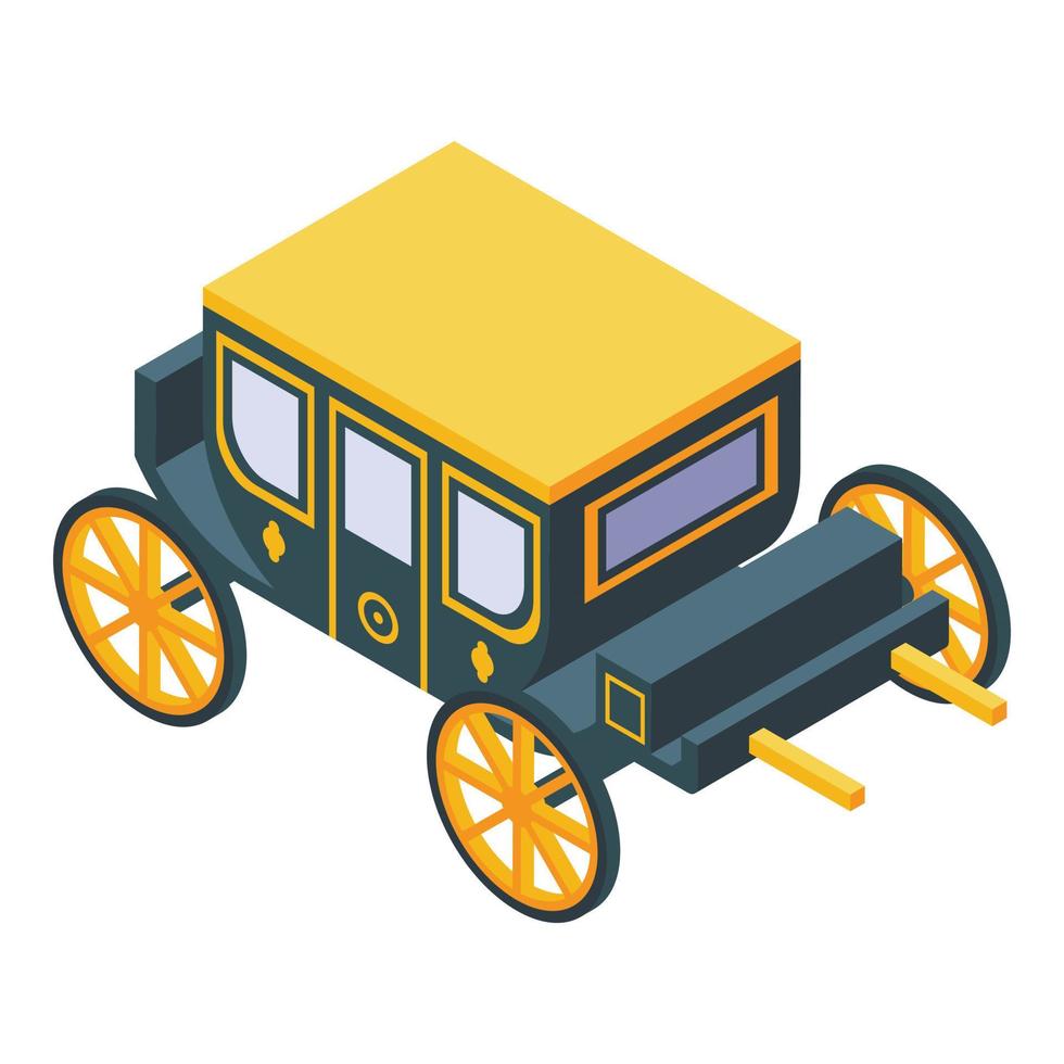 Luxury carriage icon, isometric style vector