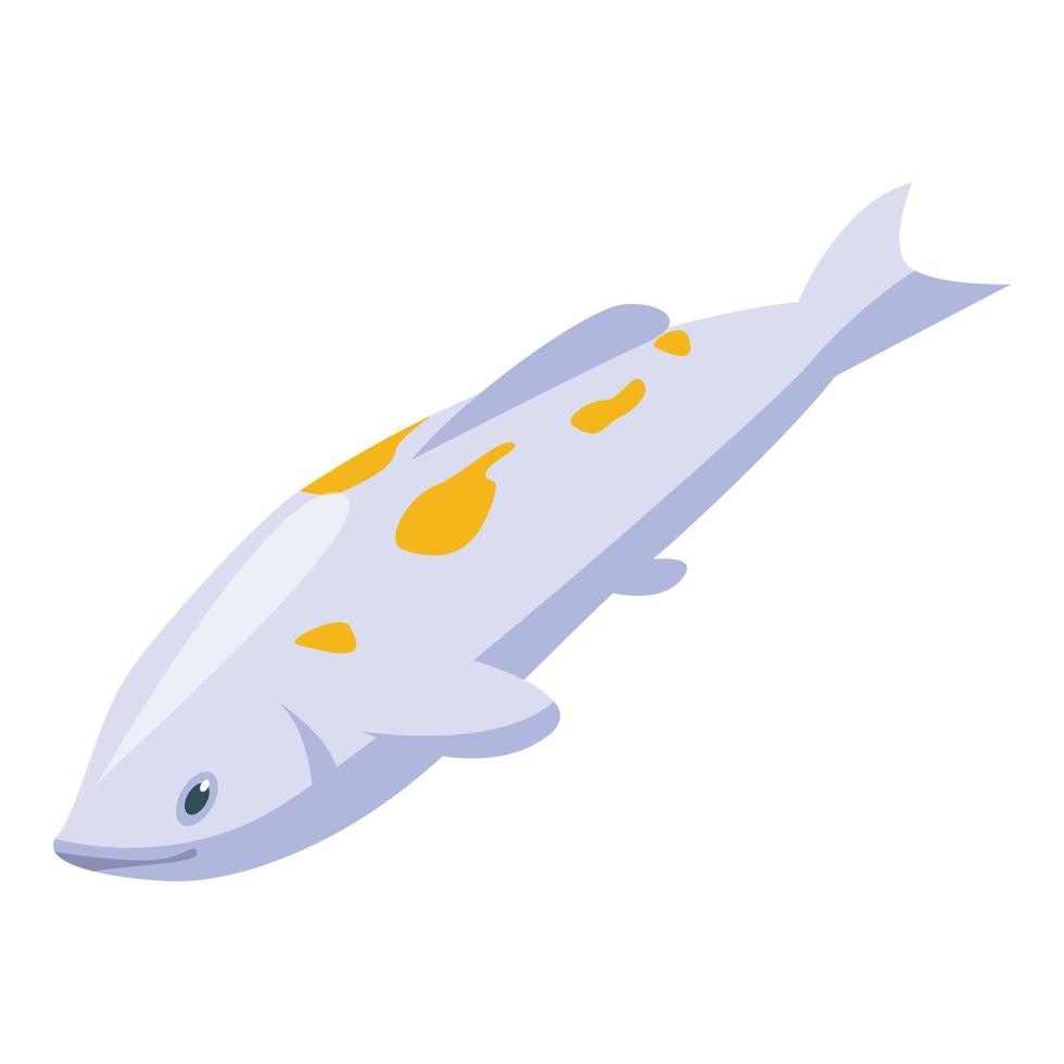 icono de carpa koi china, estilo isométrico vector