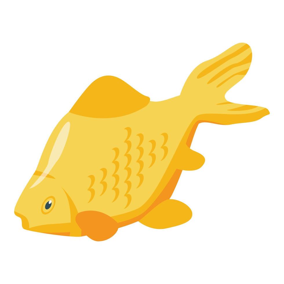 gran icono de pez dorado, estilo isométrico vector