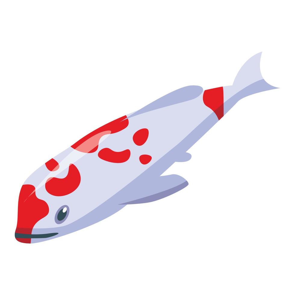 Water koi carp icon, isometric style vector