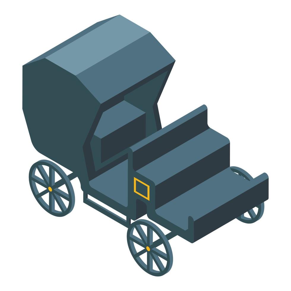 Closed carriage icon, isometric style vector