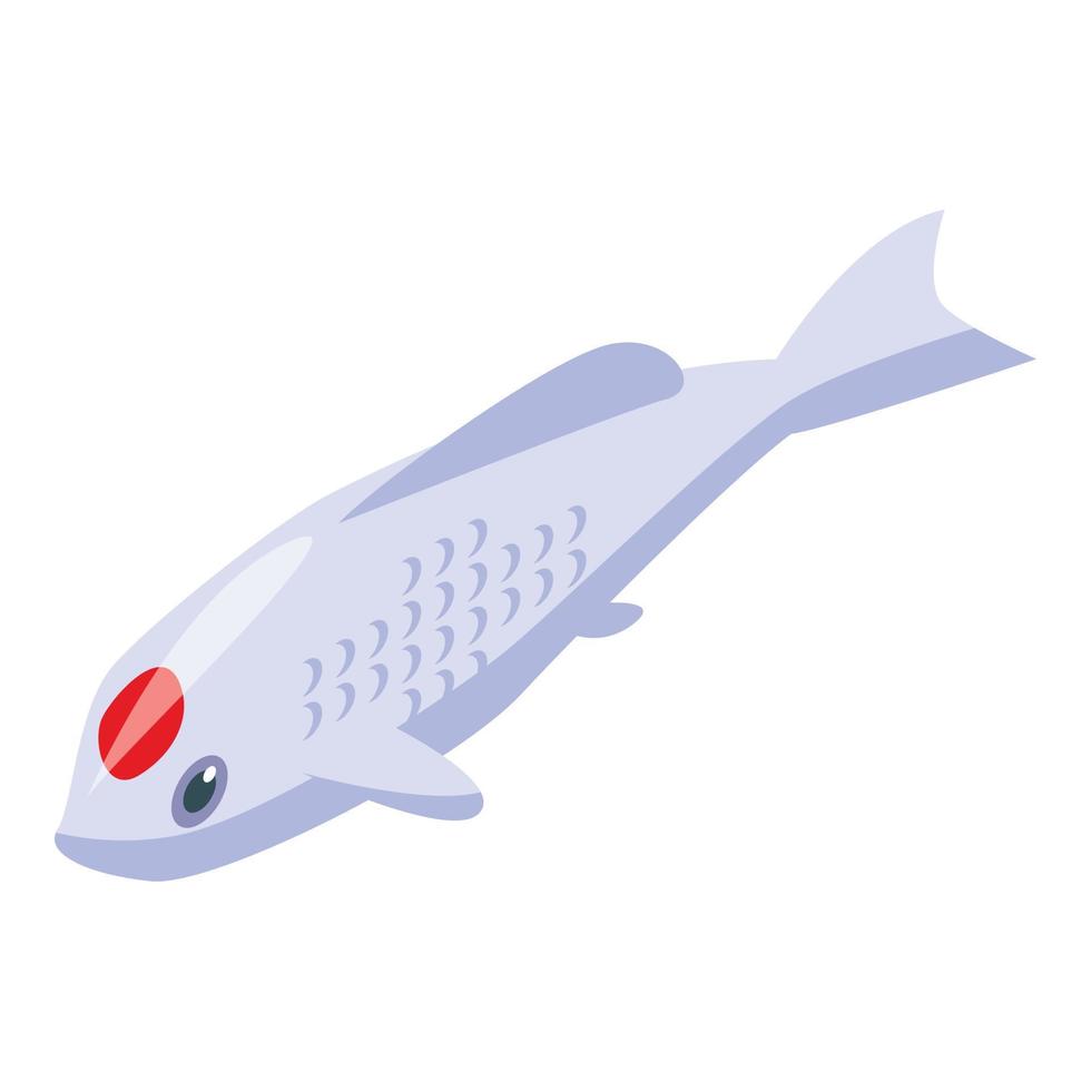 icono de carpa koi, estilo isométrico vector