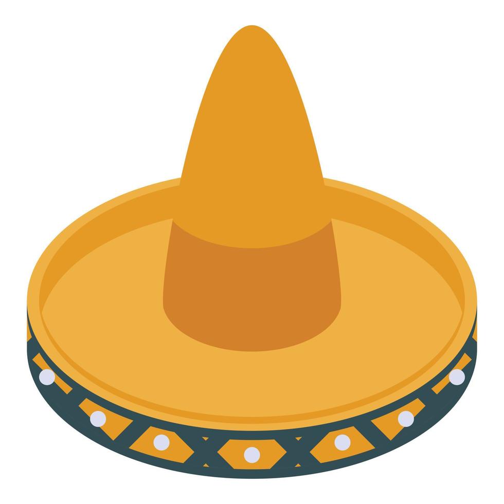 Sombrero icon, isometric style vector