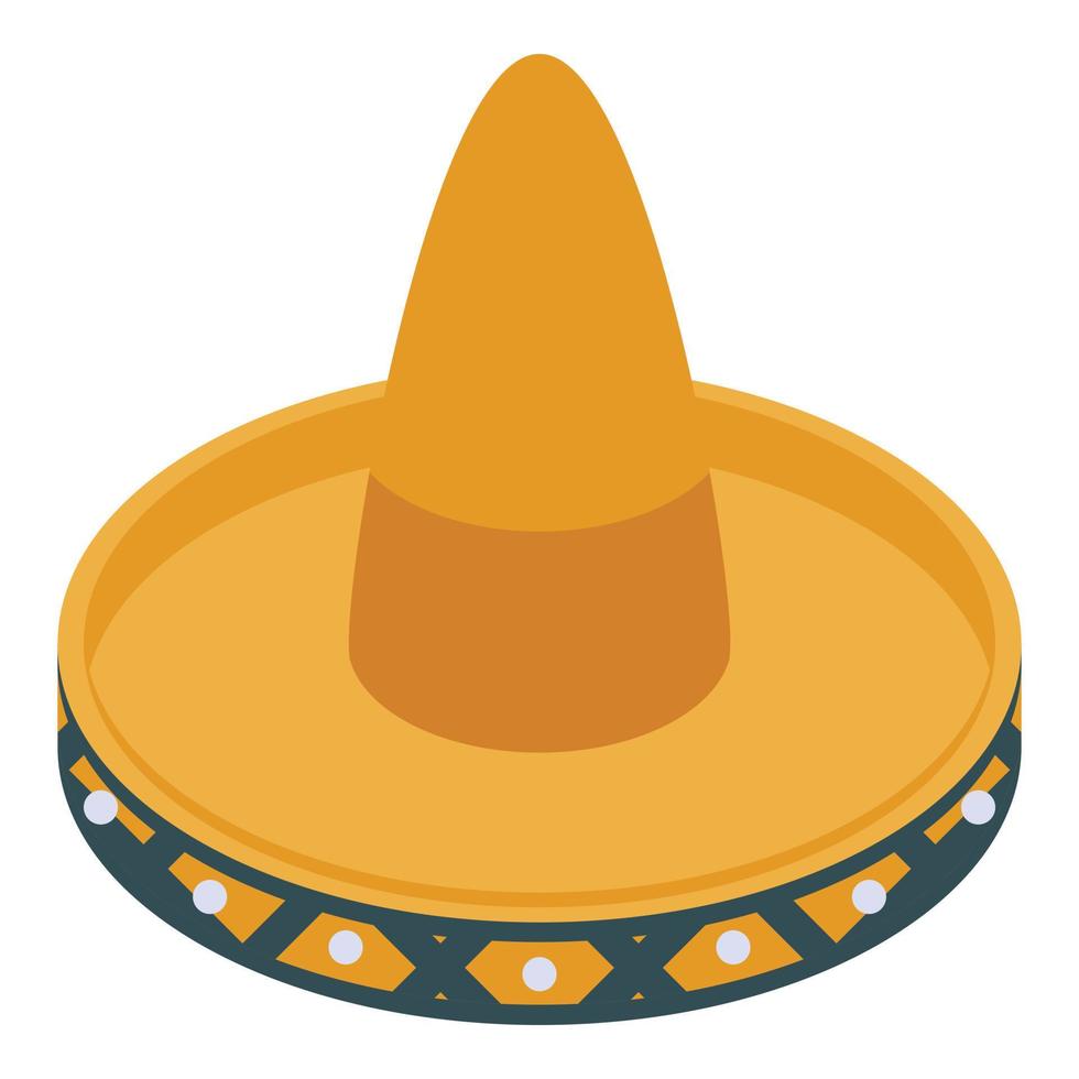 icono de sombrero, estilo isométrico vector