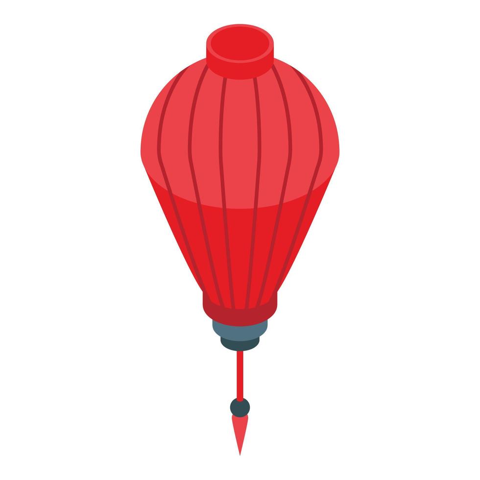 Cone chinese lantern icon, isometric style vector