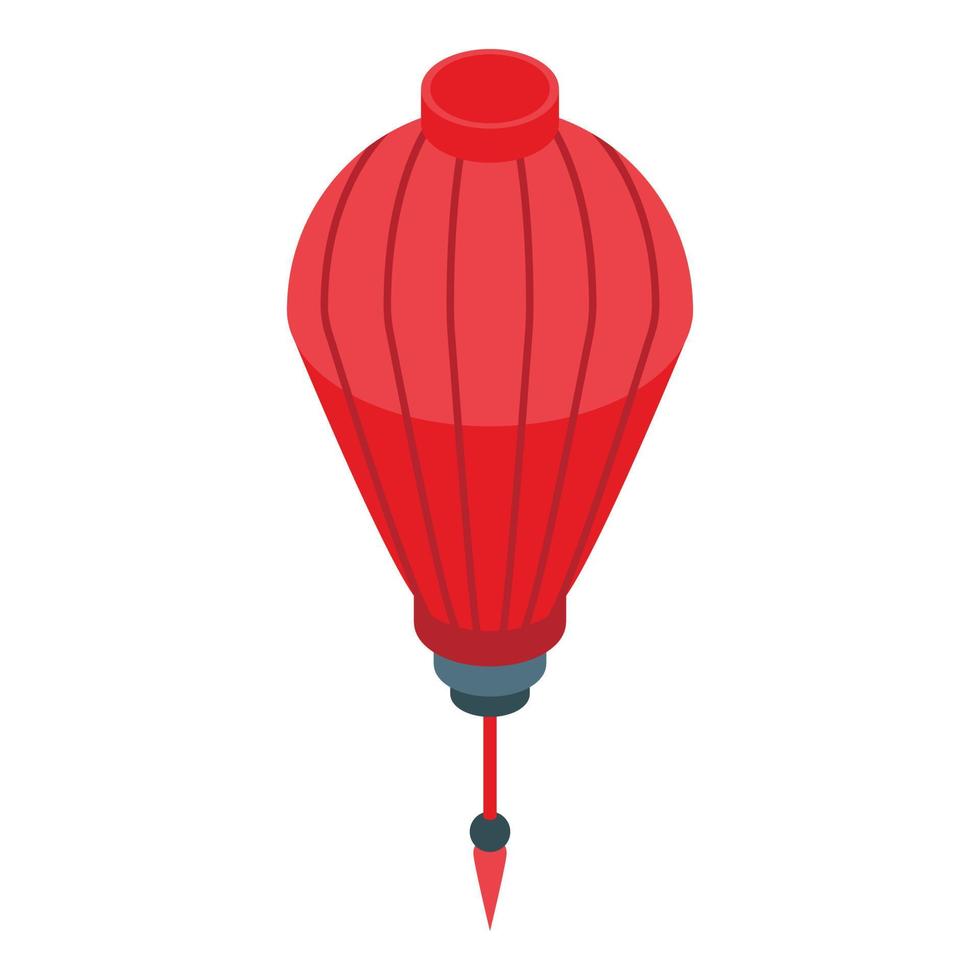 Cone chinese lantern icon, isometric style vector