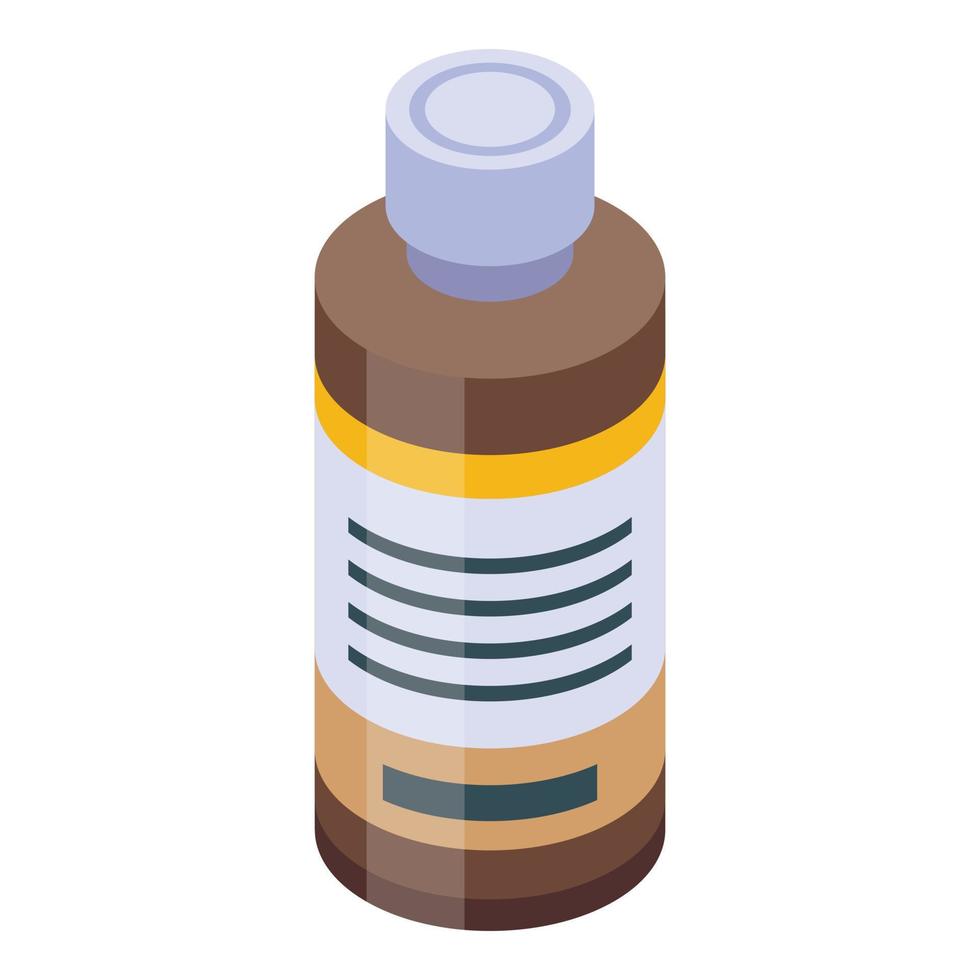 Chainsaw motor oil icon, isometric style vector