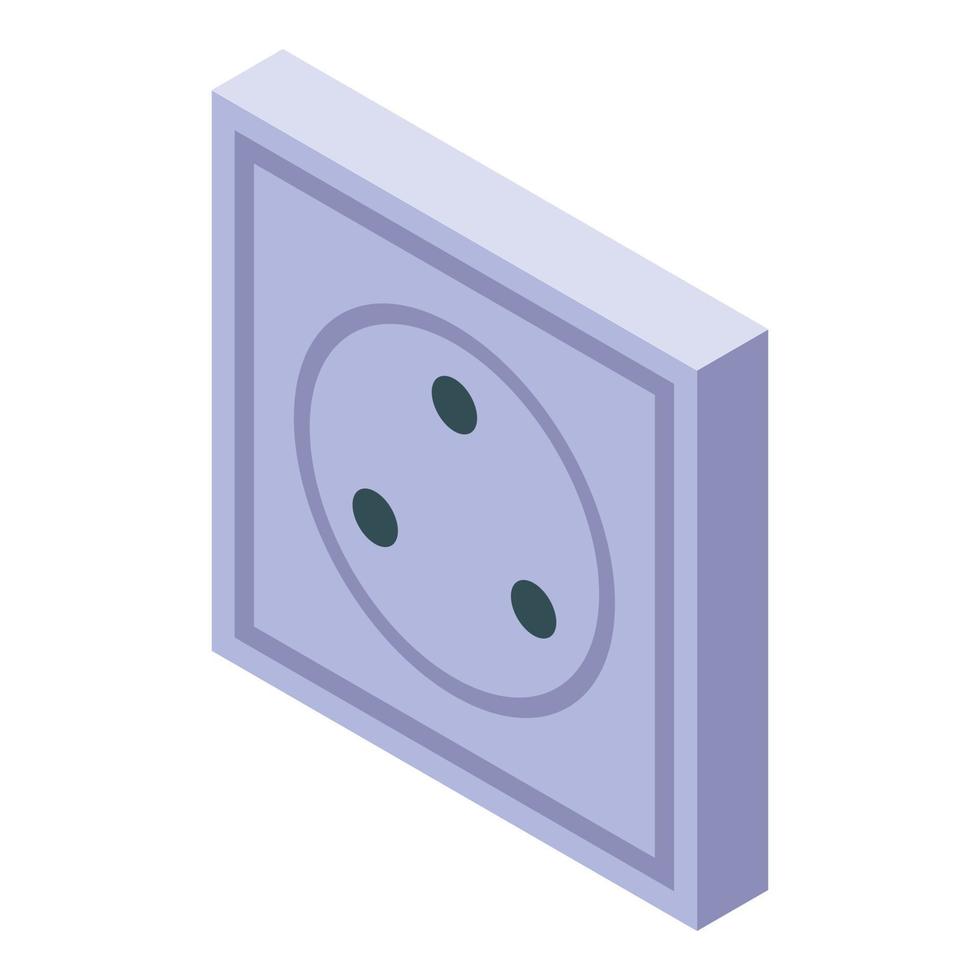 Power socket type icon, isometric style vector